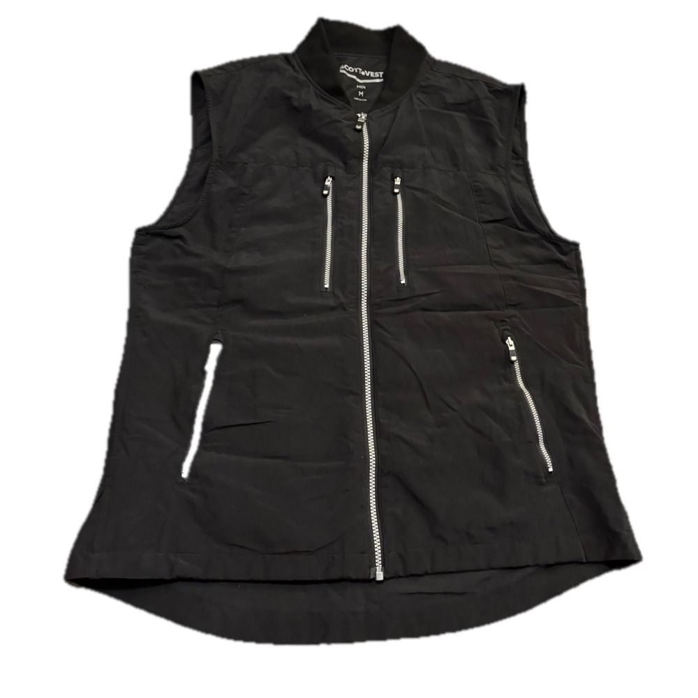 SCOTTeVEST Men Black Multi-Pocket Travel Utility Tech Vest Size Medium